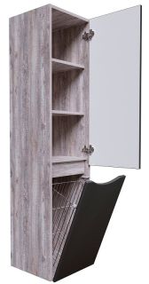 Пенал подвесной Grossman Талис 303507 35см с бельевой корзиной бетон пайн/серый